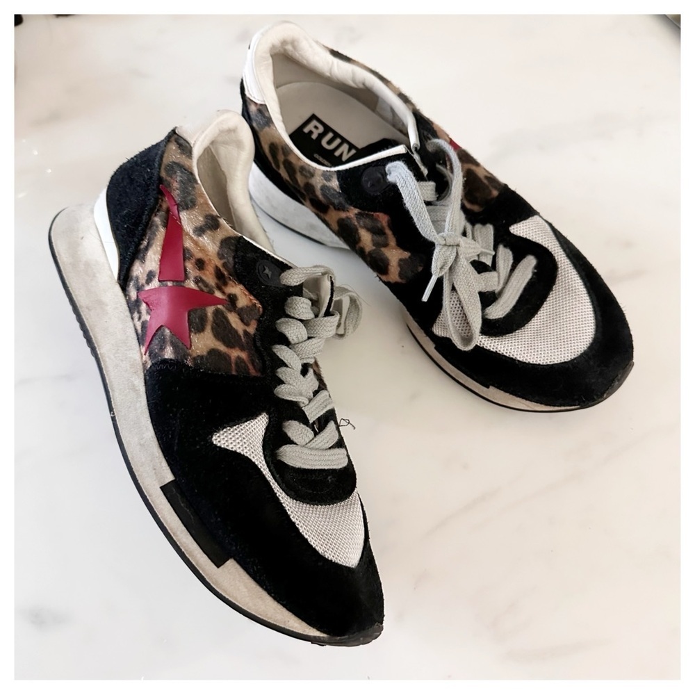 Golden Goose Black and Red Camouflage Sneakers - Picture 2 of 10